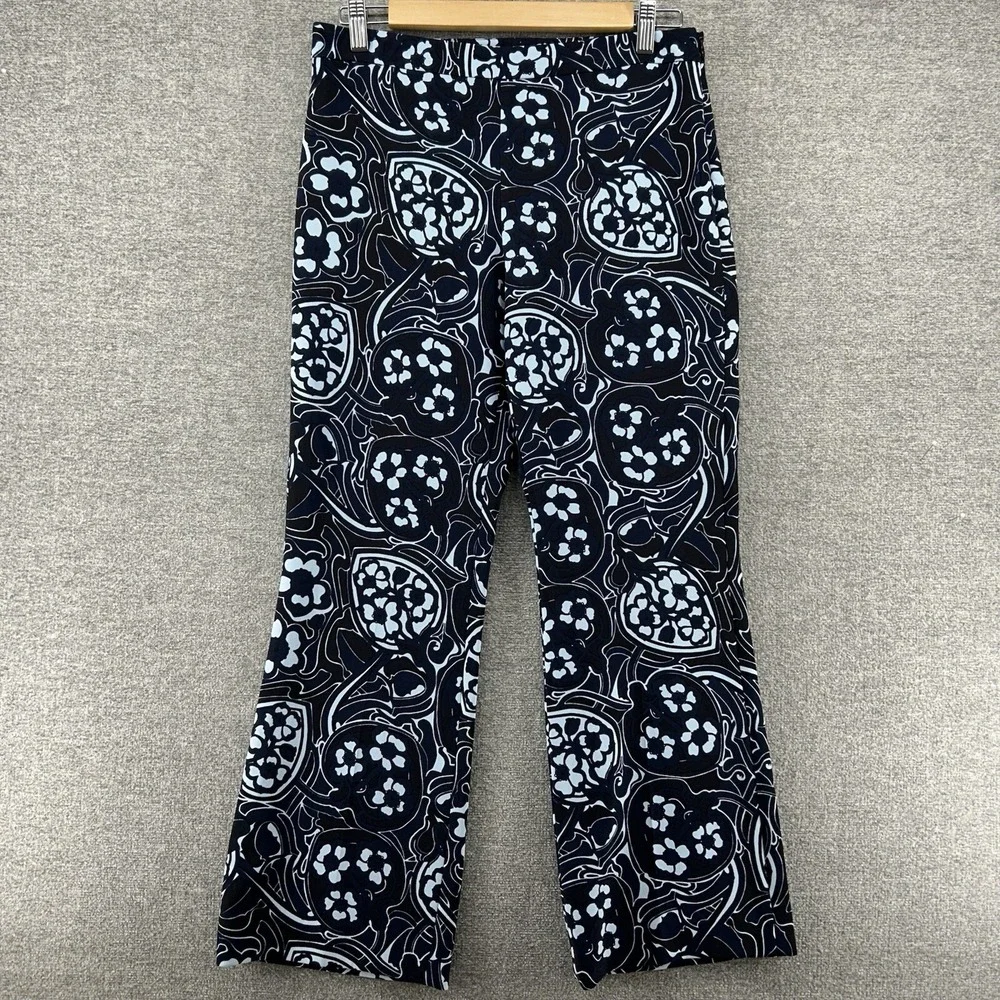 Theory Pants Women Size 6 Wide Leg All Over Floral Print USA